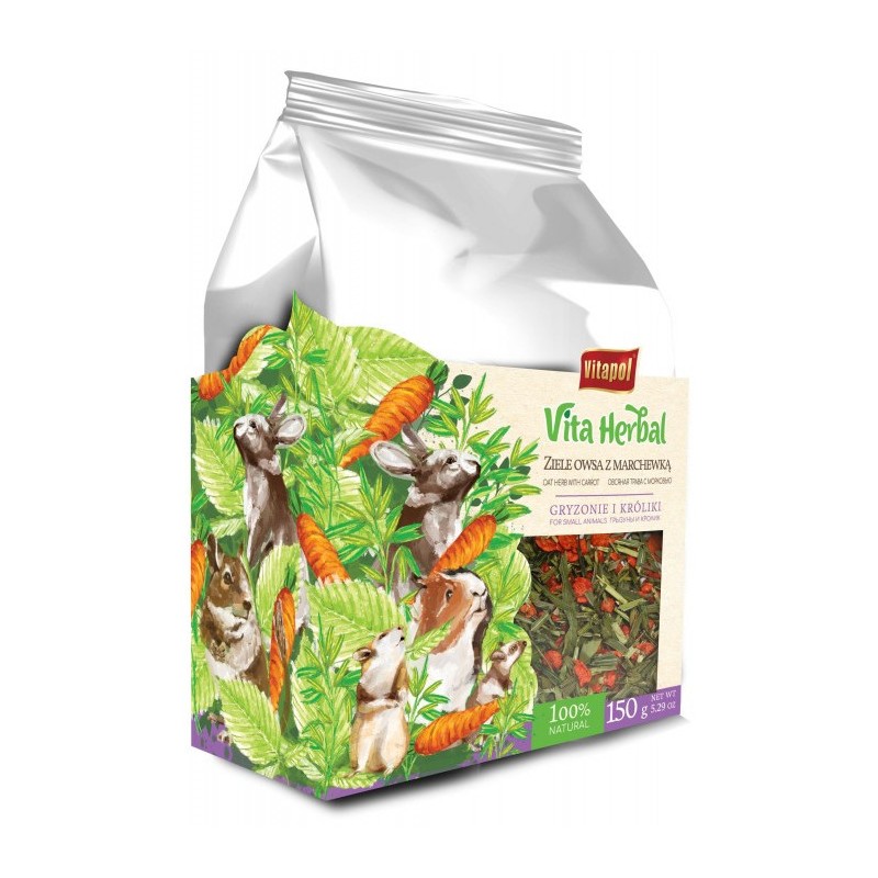 VITAPOL Vita Herbal dla gryzoni i królika - ziele owsa z marchewką 150g