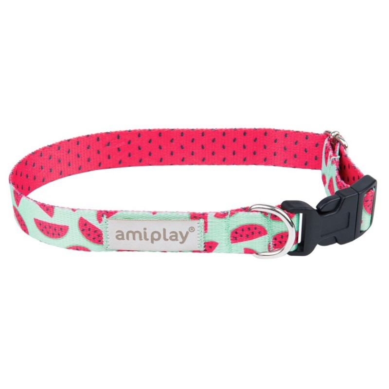 AMIPLAY Obroża regulowana BeHappy - Watermelon M
