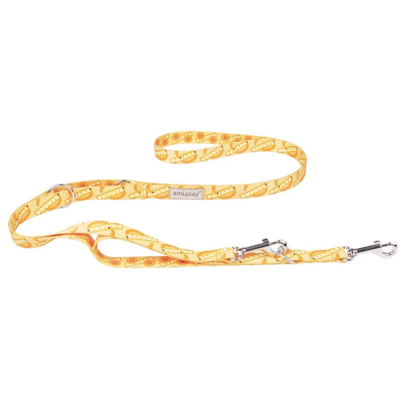 AMIPLAY Smycz regulowana 7 in 1 BeHappy - Banana XL
