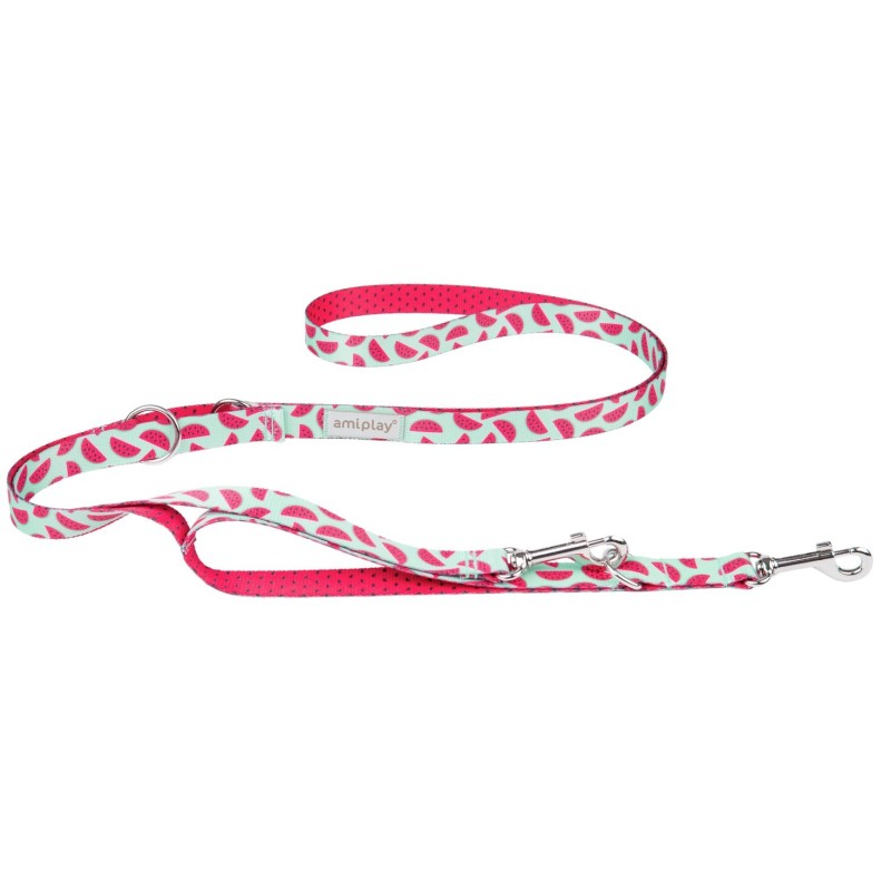 AMIPLAY Smycz regulowana 7 in 1 BeHappy - Watermelon S