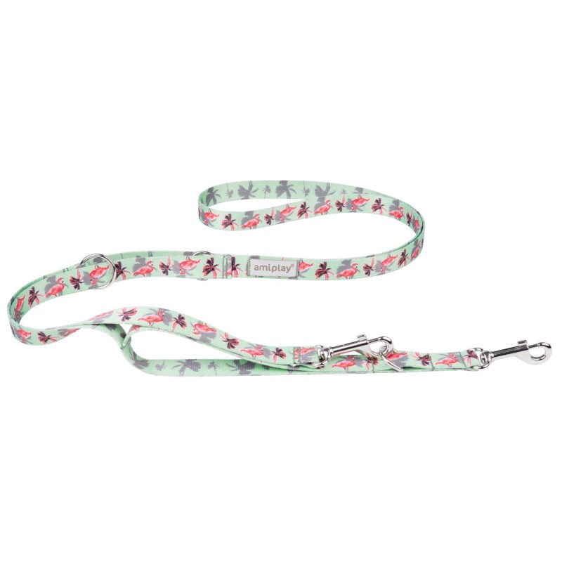 AMIPLAY Smycz regulowana 7 in 1 BeHappy - Flamingo S