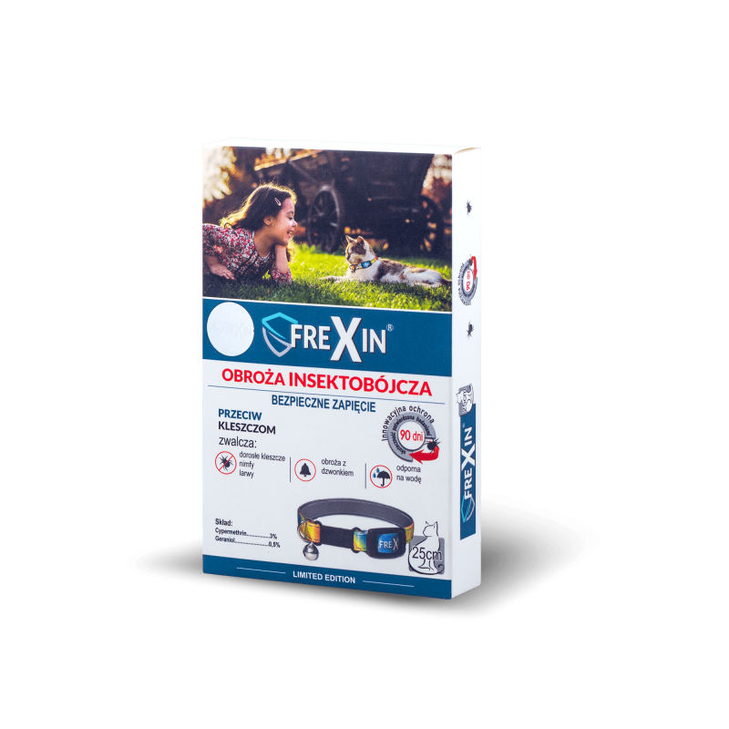 FREXIN Obroża insektobójcza dla kota z dzwonkiem 25cm