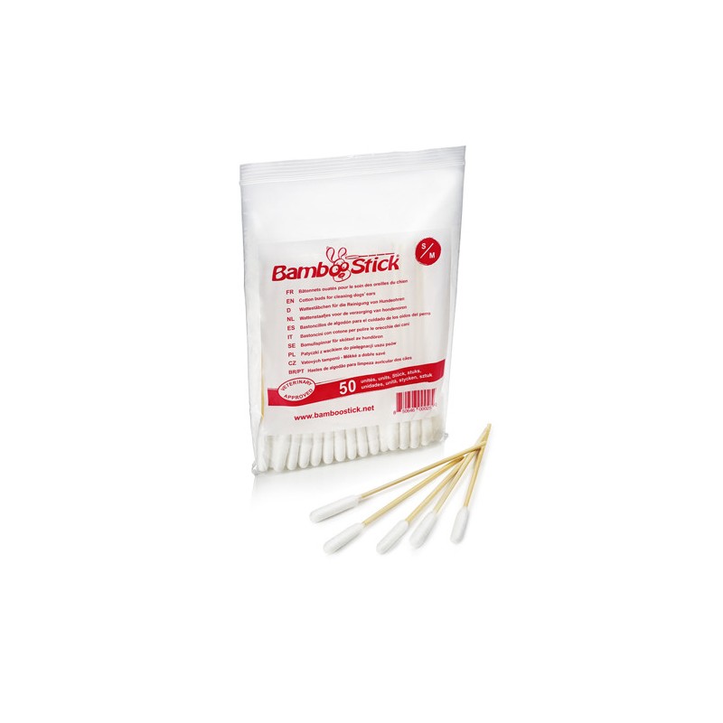 PORTICA BambooStick S/M - patyczek z wacikiem do pielęgnacji uszu 10 szt.