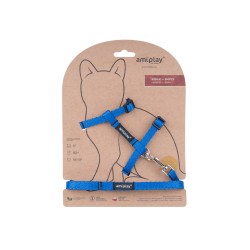AMIPLAY Szelki + smycz dla kota Twist - Niebieski M