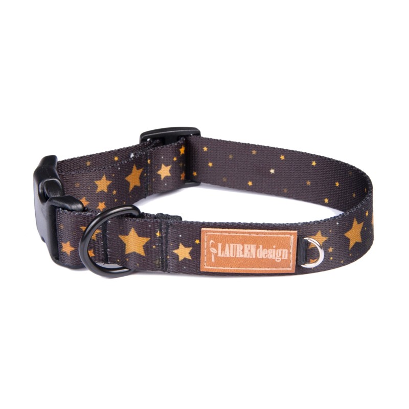 LAUREN DESIGN Color Obroża z klamrą - stars L