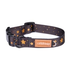 LAUREN DESIGN Color Obroża z klamrą - stars XL