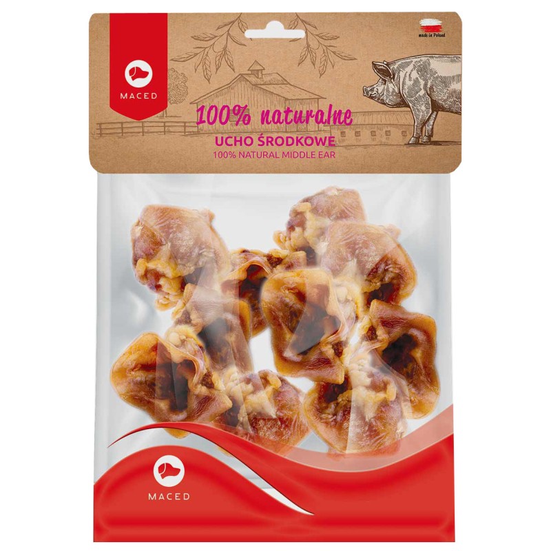 MACED 100% Natura Ucho Wieprzowe Środkowe 100g