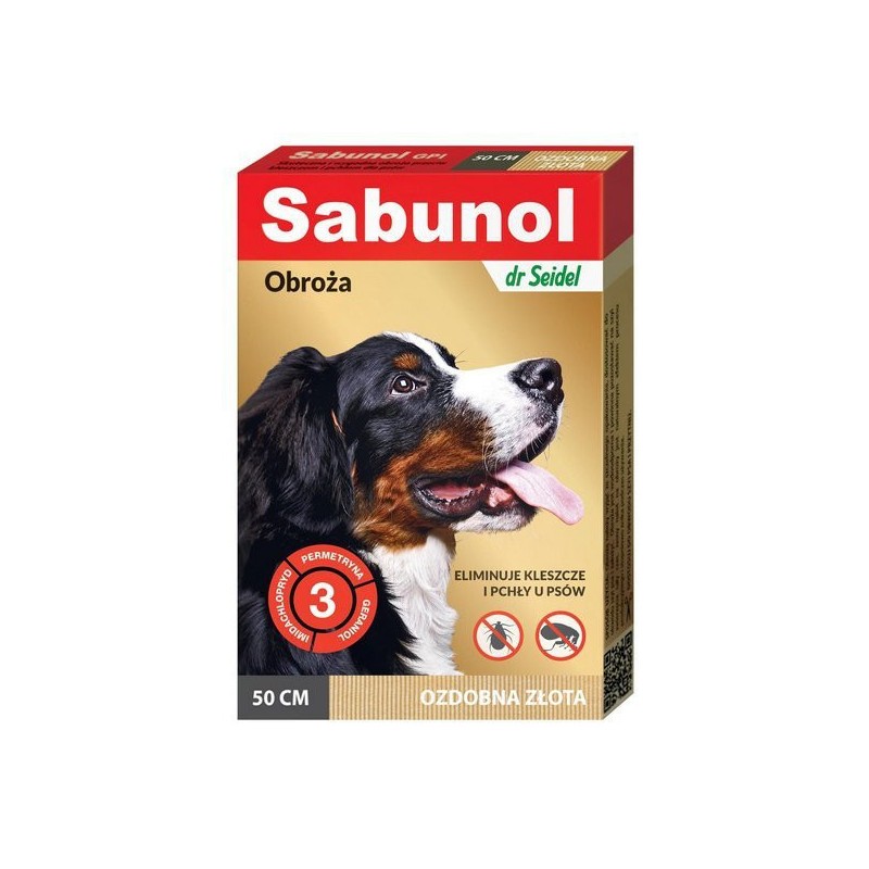 SABUNOL Obroża ozdobna 50cm - złota