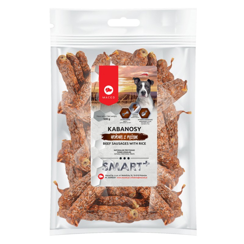 MACED Smart Plus Eco Kabanosy wołowe z ryżem 500g