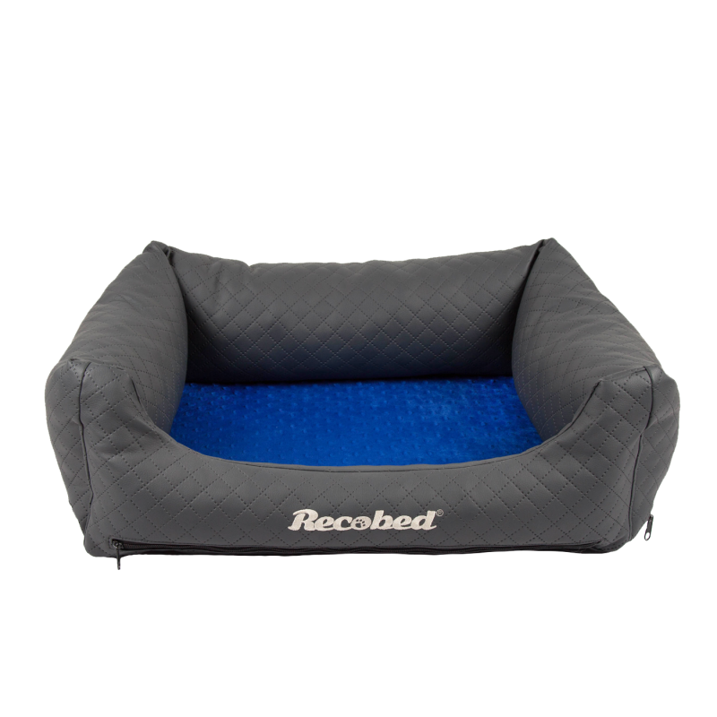 RECOBED Kanapa Lincoln ekoskóra pik szary&granat