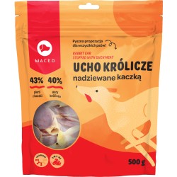 MACED Ucho królicze nadziewane kaczką 500g