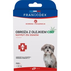FRANCODEX Obroża z olejkiem CBD dla psów o wadze poniżej 20 kg - 1 szt.