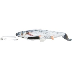 TRIXIE Zabawka z kocimiętką Ruszająca się ryba - Wriggle fish 30 cm, ładowana USB