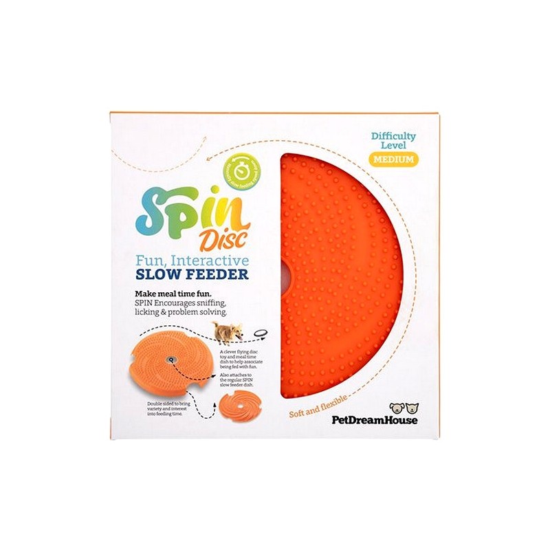 PET DREAM HOUSE Spin Lick Frisbee Orange Medium - mata do lizania
