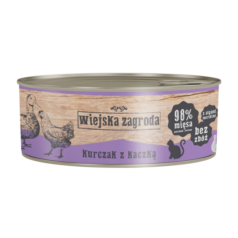 WIEJSKA ZAGRODA dla kota - Kurczak z kaczką (puszka) 400g