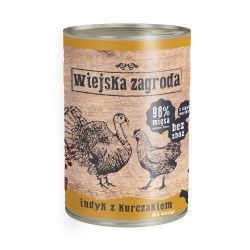 WIEJSKA ZAGRODA dla kociąt - Indyk z kurczakiem (puszka) 400g