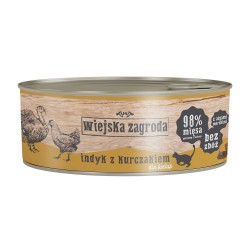 WIEJSKA ZAGRODA dla kociąt - Indyk z kurczakiem (puszka) 85g