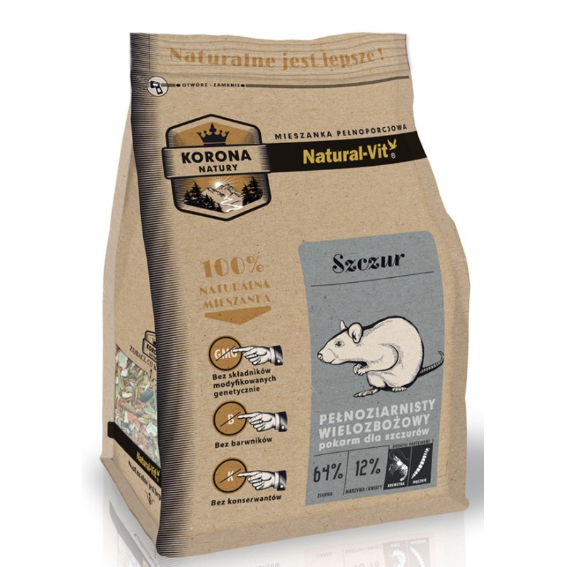 NATURAL-VIT Korona Natury - karma pełnoporcjowa dla szczura 750g