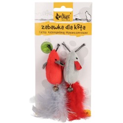 DINGO Zabawka dla kota - Love myszki z piórkami 2 szt.