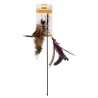 DINGO Wędka dla kota Charming - Brązowa z 3 wymiennymi zabawkami