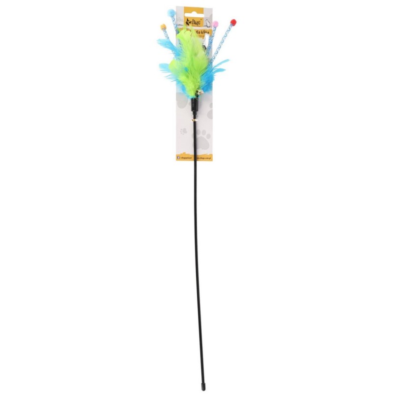 DINGO Wędka dla kota Foxi - niebiesko-zielona