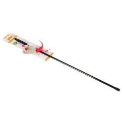 DINGO Wędka dla kota Love - Myszka z piórkami