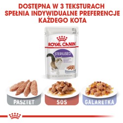 ROYAL CANIN Sterilised Gravy karma mokra w sosie dla kotów dorosłych, sterylizowanych 48x 85g