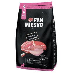 PAN MIĘSKO Cielęcina z przepiórką dla szczeniąt - rozmiar chrupek: XS (bardzo mały) 20 kg
