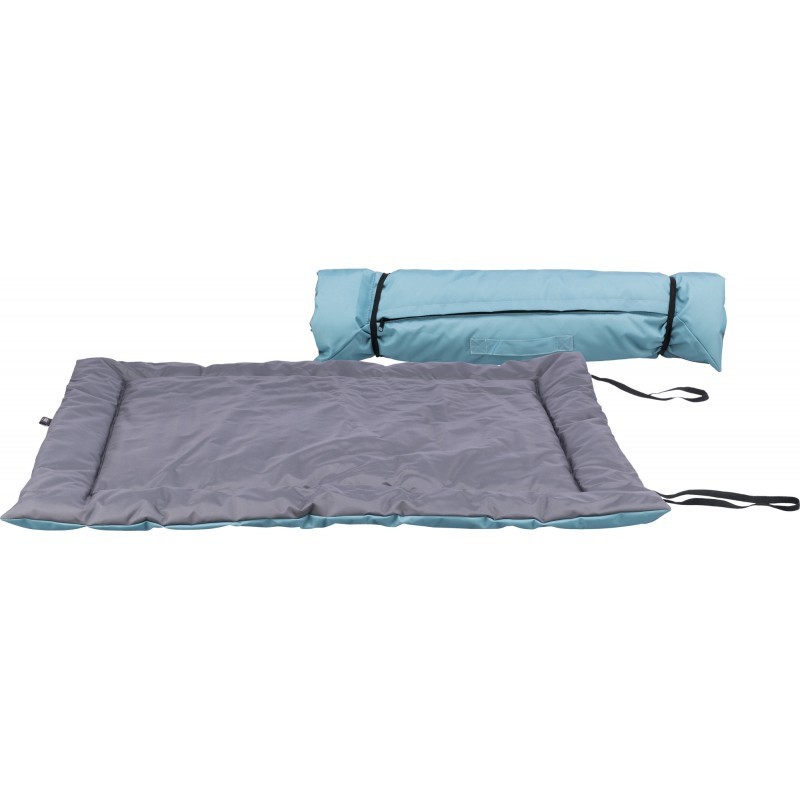TRIXIE Samoa Classic koc podróżny z kieszenią na matę chłodzącą niebieski / szary 85 x 70 cm