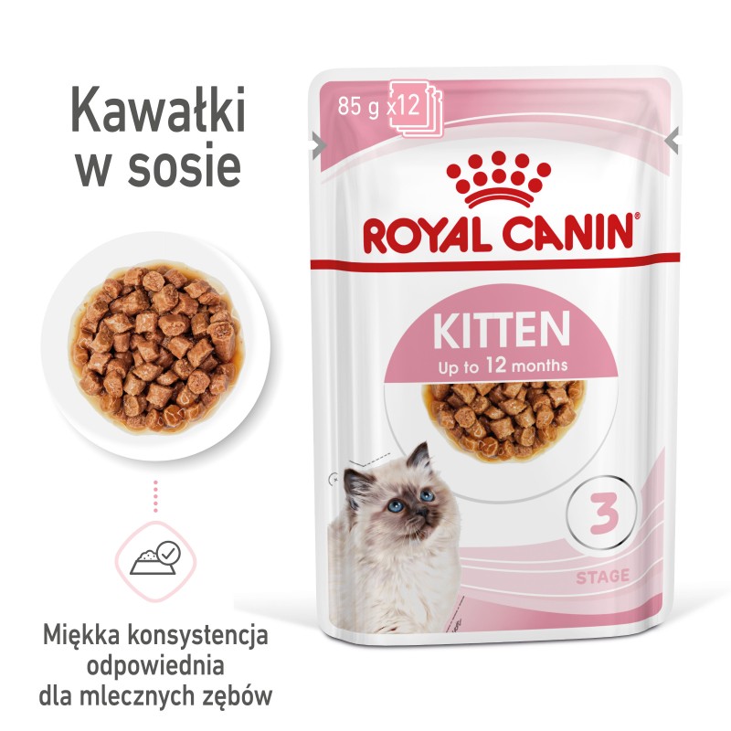 ROYAL CANIN Kitten Instinctive karma mokra w sosie dla kociąt do 12 miesiąca życia 48x 85g