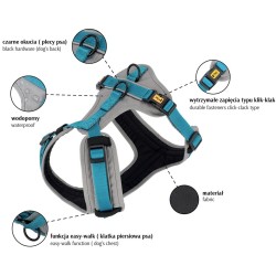 DINGO Szelki Ultra Active - czarny XXL