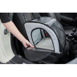 TRIXIE Zabudowany fotelik fotel samochodowy dla zwierząt (44 × 37 × 40 cm) - szary / czarny