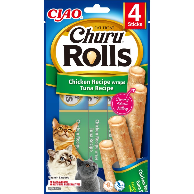 INABA Cat Churu Rolls kurczak z tuńczykiem 4x10g (40g)