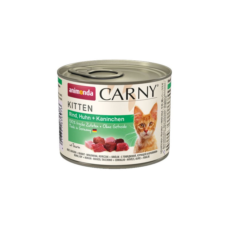 ANIMONDA Carny Kitten - Wołowina, kurczak, królik 200g 12x 200g