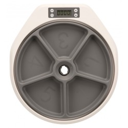 TRIXIE Karmidło automatyczne TX5 (5 × 240 ml / 33 × 5 × 36 cm) - białe / szare