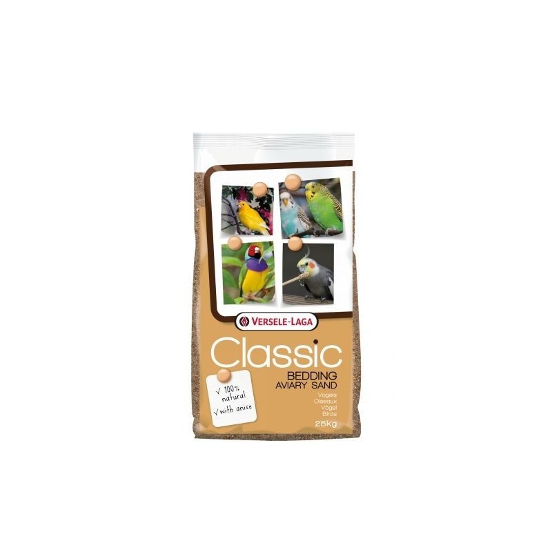 VERSELE-LAGA Aviary Classic Bedding Sand 25kg - piasek z gritem dla ptaków