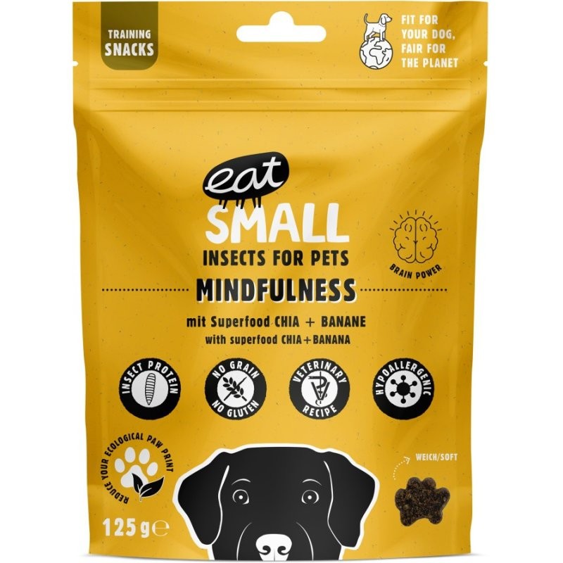 EAT SMALL Mindfullness przysmaki treningowe z owadów chia i banan 125g