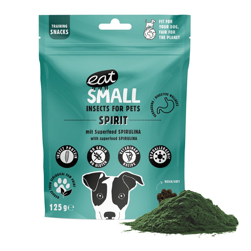 EAT SMALL Spirit przysmaki treningowe z owadów spirulina 125g