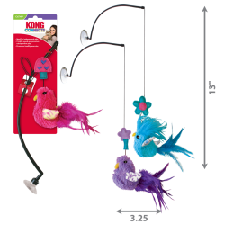 KONG Connects Window Teaser Assorted - wędka dla kota z przyssawką