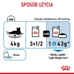 ROYAL CANIN Light Weight Care karma mokra w sosie dla kotów dorosłych, z tendencją do nadwagi 12x 85g