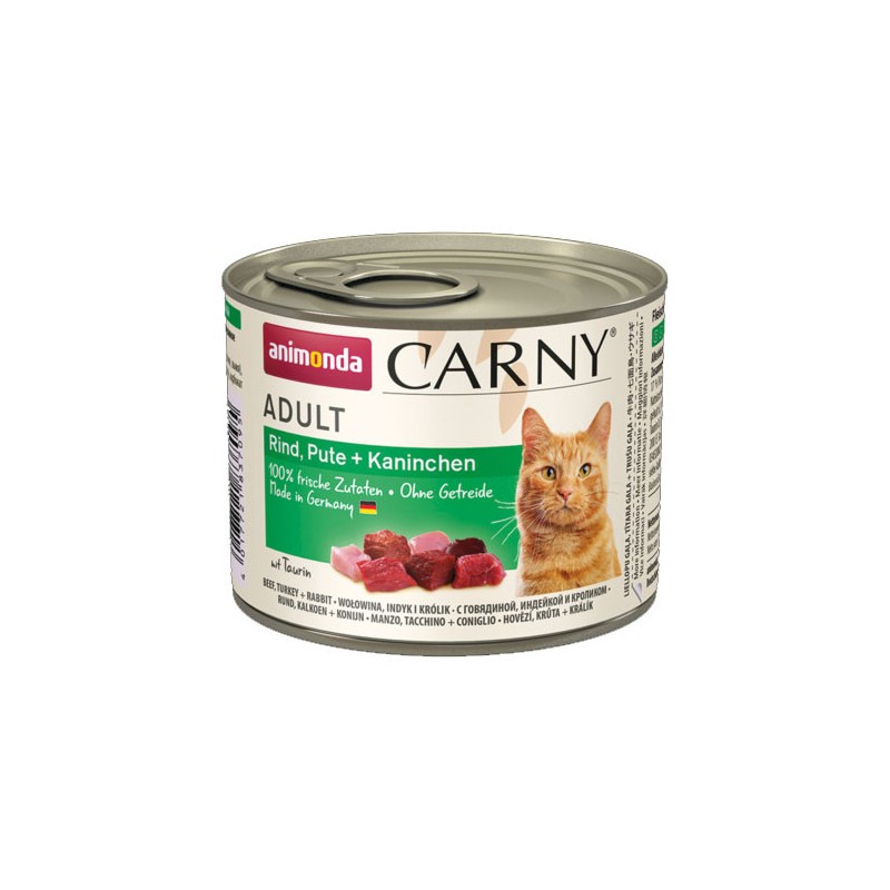 ANIMONDA Carny Adult - Wołowina, Indyk i królik 200g 6x 200g