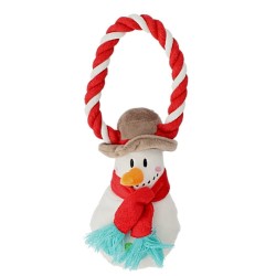 DINGO Bałwan 18 cm - zabawka pluszowa ze sznurkiem dla psa