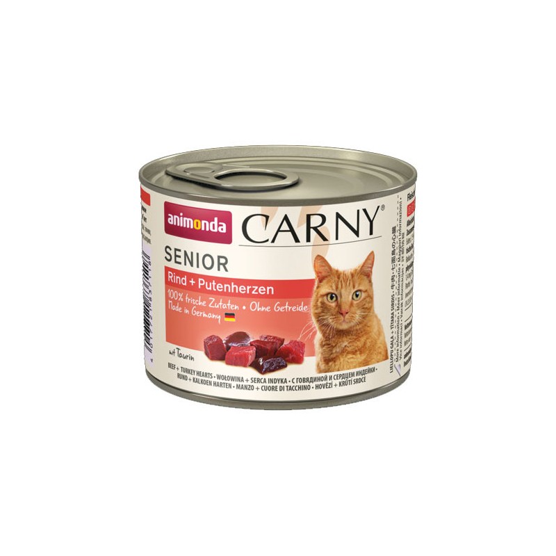 ANIMONDA Carny Senior - Wołowina z sercami indyka 200g 12x 200g
