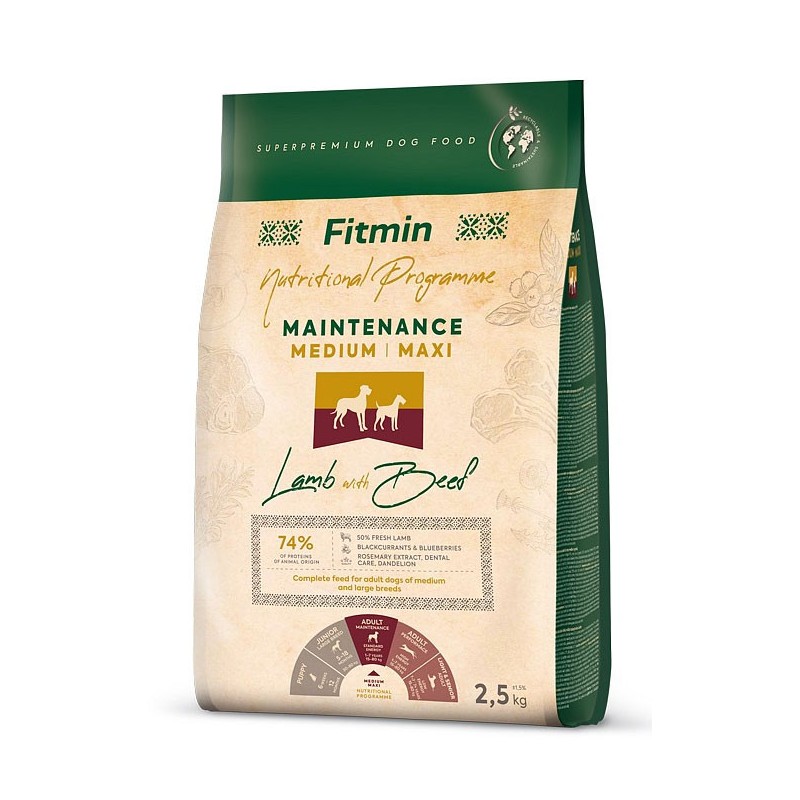 FITMIN Medium Maxi Maintenance Lamb and Beef 12kg