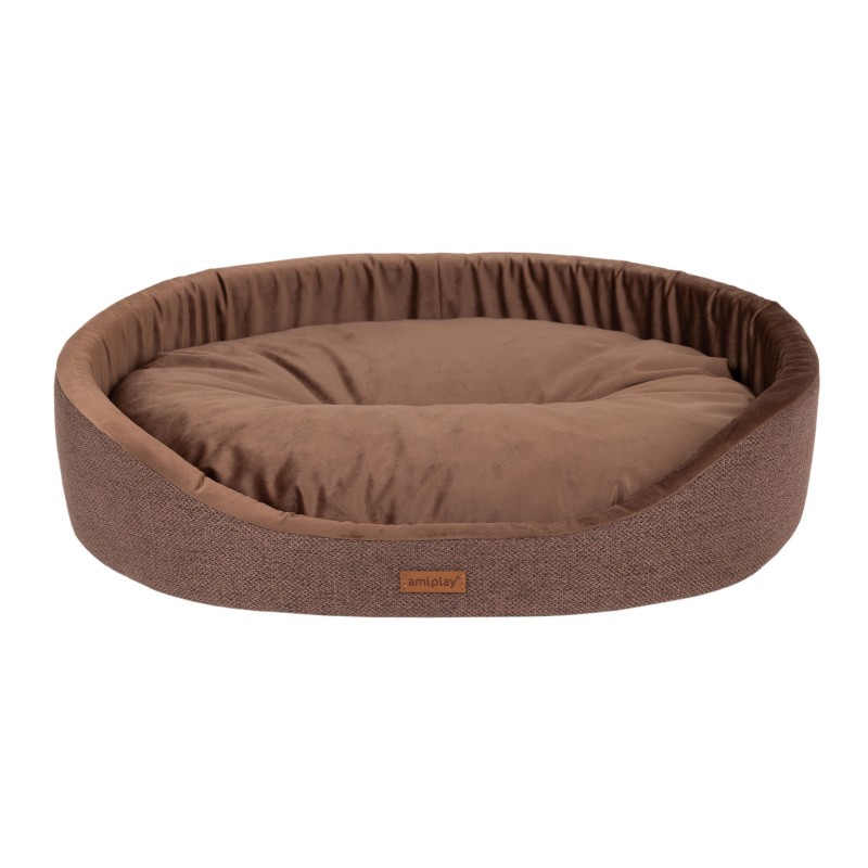 AMIPLAY Legowisko owalne Siena - Brązowy L