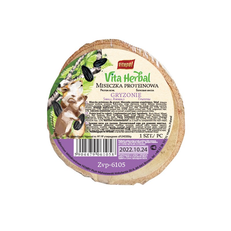 VITAPOL Vita Herbal Miseczka proteinowa dla gryzoni 1 szt.