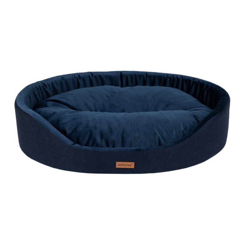 AMIPLAY Legowisko owalne Siena - Granatowy M