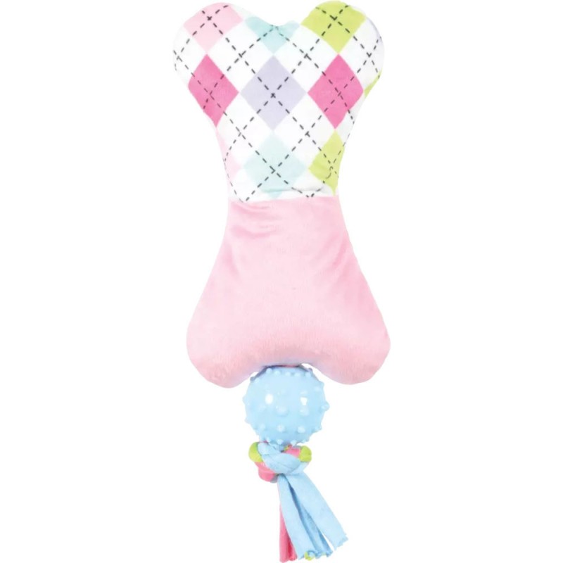 ZOLUX Zabawka pluszowa dla szczeniaka Tiny kość 18,5cm - różowa