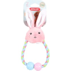 ZOLUX Zabawka pluszowa dla szczeniaka Tiny ze sznurkiem 15cm - różowa