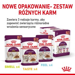 ROYAL CANIN Sensory Taste karma mokra - kawałki w sosie dla kotów dorosłych - pobudzająca wrażenia smakowe 85g